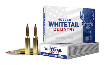 Nosler Whitetail Country 6.5 Creedmoor 140 Grain Solid Base Ammunition - 20 Rounds Box