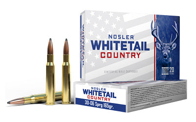 Nosler Whitetail Country 30-06 Springfield 165 Grain Solid Base Ammunition - 20 Rounds