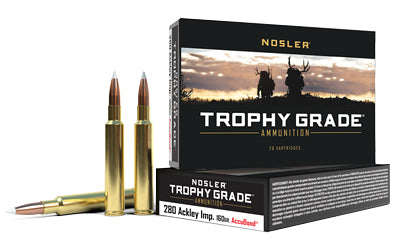 Nosler Trophy Grade AccuBond Ammunition for 280 Ackley Improved * 160 Grain, Box of 20