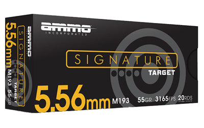Ammo Inc Signature Target 5.56 NATO 55 Grain FMJ Ammunition - 20 Rounds / Box, 500 Rounds / Case