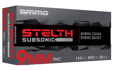 Ammo Inc Stealth Subsonic 9mm 165 Grain Total Metal Coating * Precision Ammunition for Superior Performance