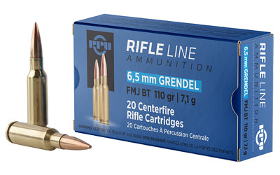 Prvi Partizan PPU 6.5 Grendel 110 Grain FMJBT Rifle Ammunition * Reliable Full Metal Jacket Boat Tail for Big Game Hunting