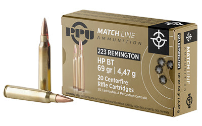 Prvi Partizan PPU .223 Rem Match 69 Grain Boat Tail Hollow Point Ammunition * Precision Long-Range Shooting