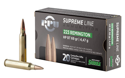 Prvi Partizan PPU Supreme 223 Remington 69-Grain Boat Tail Hollow Point Ammunition (20 Rounds per Box, 1000 per Case)