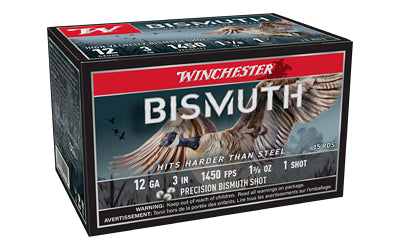 Winchester Ammunition Bismuth Shotshells 12 Gauge 3 inch #1, 1 3/8 oz - Pack of 15