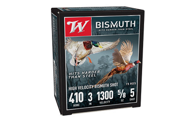 Winchester Ammunition Bismuth Shotshell 410 Gauge, 3 Inch, #5 Shot - 9/16 Oz, 15 Rounds per Box