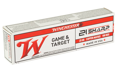 Winchester Ammunition S21SLF 21 Sharp Game & Target 25-Grain Copper Ammunition, 100 Rounds Per Box
