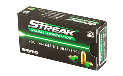 STREAK Ammunition 9mm 124 Grain Total Metal Coating - Streak Target Model, Green Tip