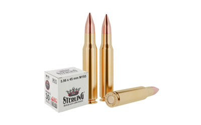 Sterling 5.56 NATO M193 Full Metal Jacket Ammunition * 55 Grain, 30 Rounds Per Box