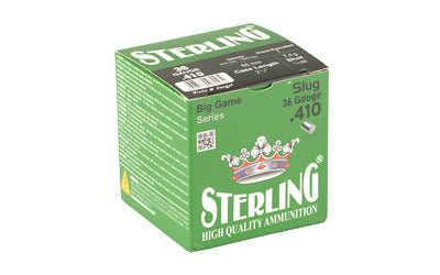 Sterling Big Game Series 410 Gauge Rifled Slug Ammunition - 1/4 oz, 25 Rounds per Box