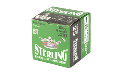 Sterling Big Game Series 410 Gauge Rifled Slug Ammunition - 1/4 oz, 25 Rounds per Box