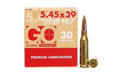 Global Ordnance 5.45x39mm 55-Grain Full Metal Jacket Rifle Ammunition, Box of 30 Rounds