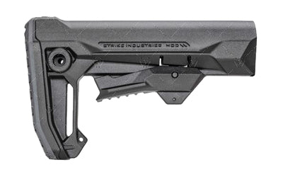 Strike Industries MOD2 Stock in Black * Adjustable Buffer Tube Stock with Overmolded Rubber Buttpad and Wide Cheek Rest