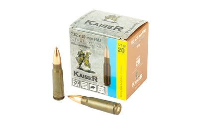 Century Arms Kaiser 7.62x39 123 Grain Full Metal Jacket Ammunition (20 Rounds Per Box, 1000 Per Case)