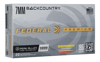 Federal Gold Medal 7mm Backcountry Elite Hunter Ammunition * 195 Grain, Box of 20