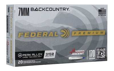Federal Premium Classic Terminal Ascent 7mm Backcountry 170-Grain Hunting Ammunition, Box of 20
