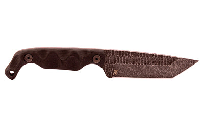 STROUP Bravo5 3.5-Inch Plain Edge Tactical Knife with Black Handle and 1095 Carbon Steel Blade
