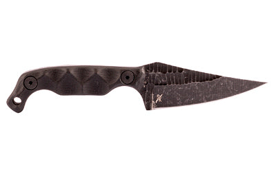 STROUP Mini 1 Compact Fixed Blade Knife with 1095 Carbon Steel Blade and Black Handle
