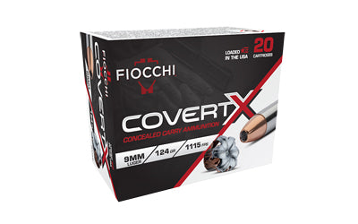 Fiocchi Ammunition Covert X 9mm 124-Grain Jacketed Hollow Point Ammo * Reliable Self-Defense Round