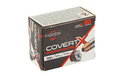 Fiocchi Ammunition Covert X 9mm 124-Grain Jacketed Hollow Point Ammo * Reliable Self-Defense Round