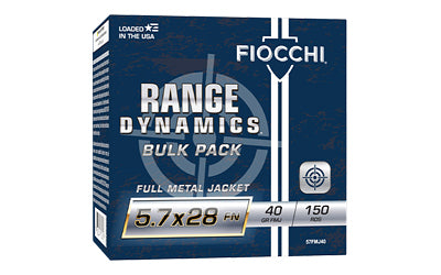 Fiocchi Ammunition Range Dynamics 5.7x28mm 40-Grain FMJ Bulk Pack (150 Rounds)