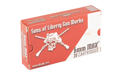 Sons of Liberty Gun Works SOLGW 6MM Max 80 Grain Boat Tail Hollow Point Ammunition (Box of 20, Case of 1,000)