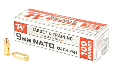 Winchester Ammunition W9NATOVPY 9mm NATO 124-Grain Full Metal Jacket Ammo (100/1000)